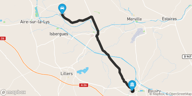 Itinéraire vers Béthune