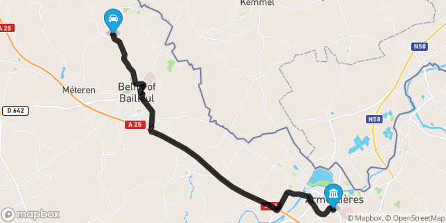 Itinéraire vers Armentières