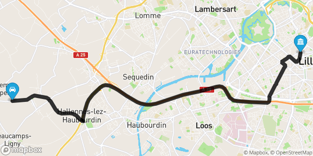 Itinéraire vers Lille