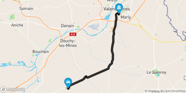 Itinéraire vers Valenciennes
