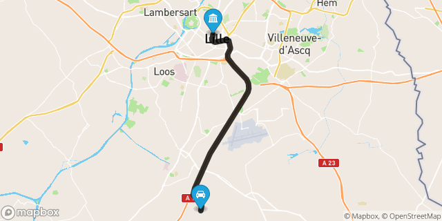Itinéraire vers Lille