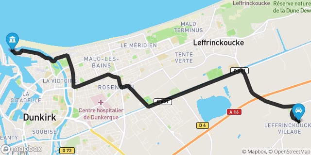 Itinéraire vers Dunkerque