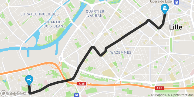 Itinéraire vers Lille