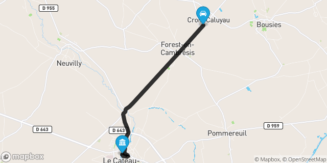 Itinéraire vers Le Cateau-Cambrésis