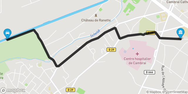 Itinéraire vers Cambrai