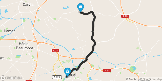 Itinéraire vers Douai