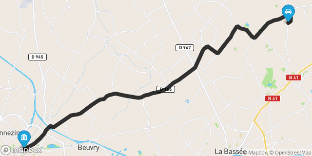 Itinéraire vers Béthune
