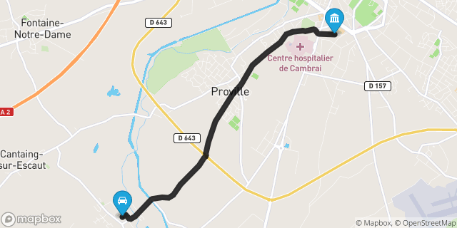 Itinéraire vers Cambrai