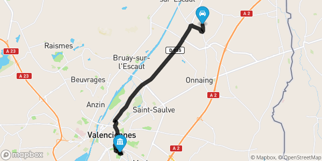 Itinéraire vers Valenciennes