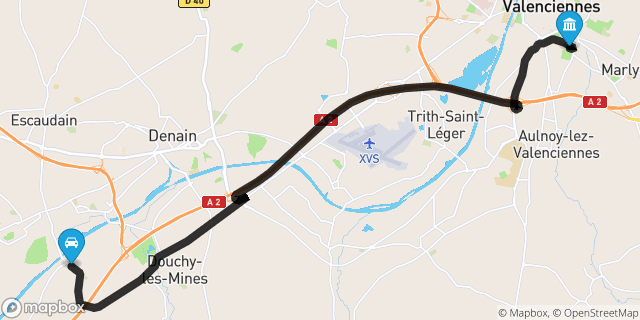 Itinéraire vers Valenciennes