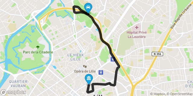 Itinéraire vers Lille