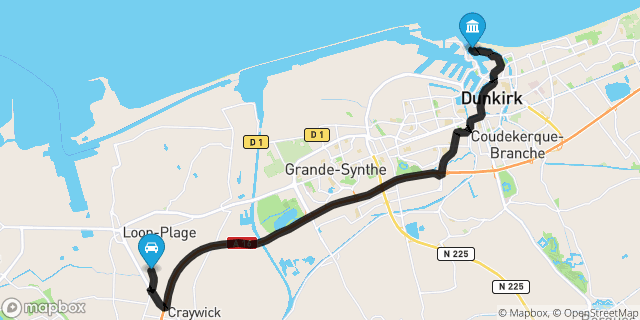 Itinéraire vers Dunkerque