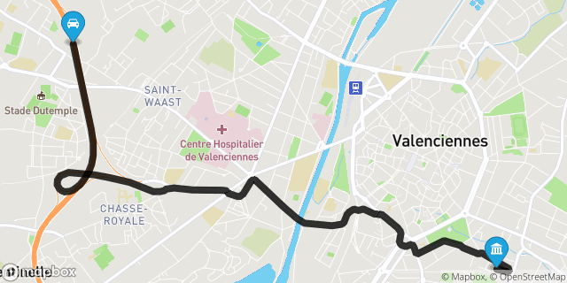 Itinéraire vers Valenciennes