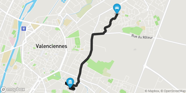 Itinéraire vers Valenciennes
