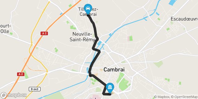 Itinéraire vers Cambrai