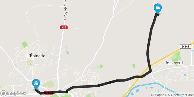 Itinéraire vers Maubeuge