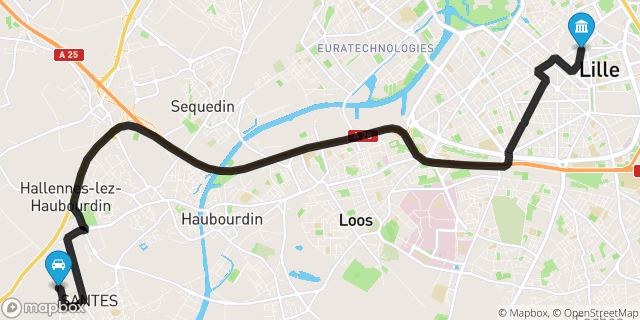 Itinéraire vers Lille