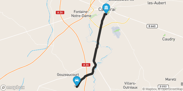 Itinéraire vers Cambrai
