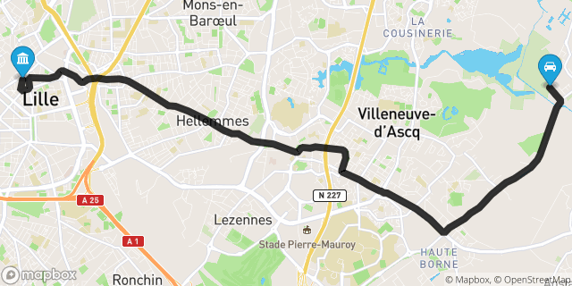 Itinéraire vers Lille