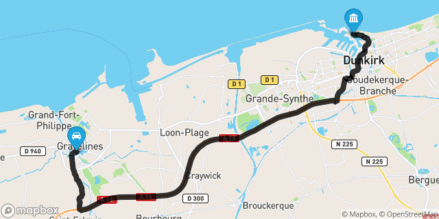 Itinéraire vers Dunkerque
