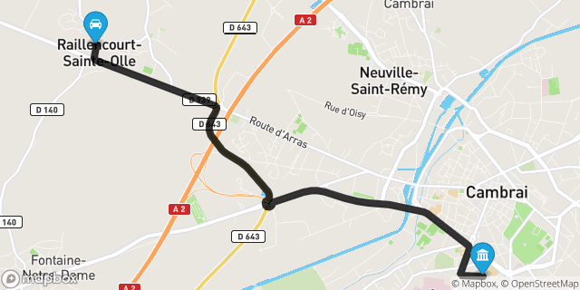 Itinéraire vers Cambrai