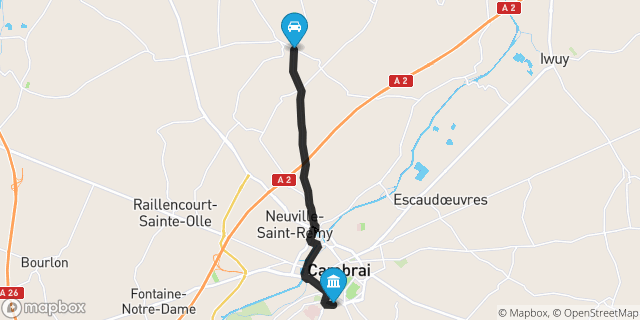 Itinéraire vers Cambrai