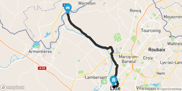 Itinéraire vers Lille