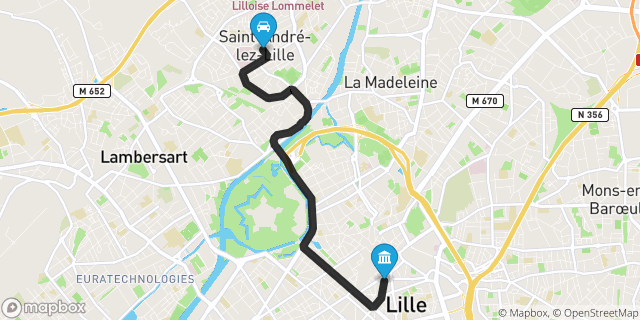 Itinéraire vers Lille