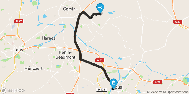 Itinéraire vers Douai