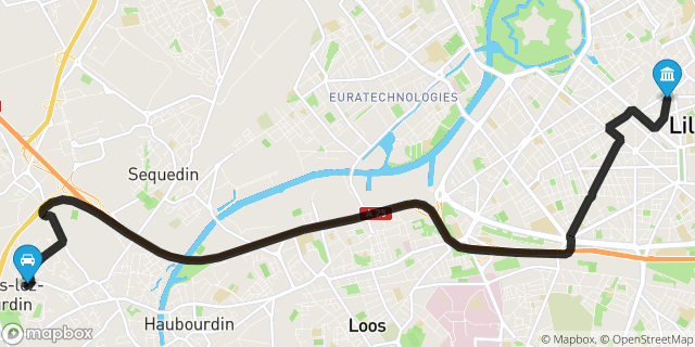 Itinéraire vers Lille