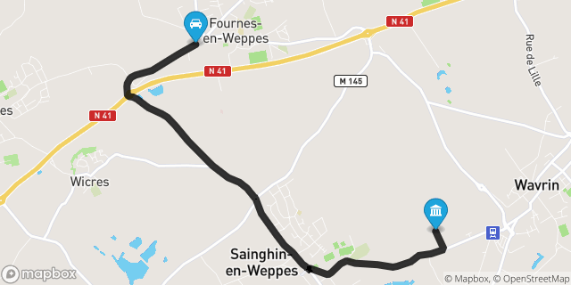 Itinéraire vers Wavrin