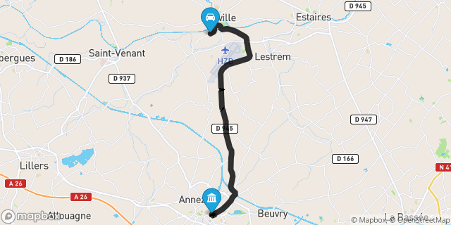 Itinéraire vers Béthune