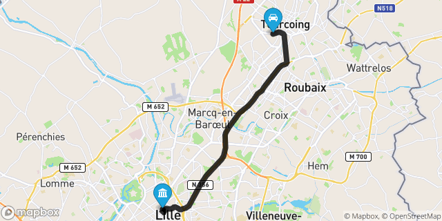 Itinéraire vers Lille