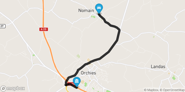 Itinéraire vers Orchies