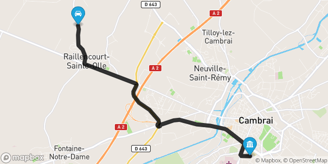 Itinéraire vers Cambrai