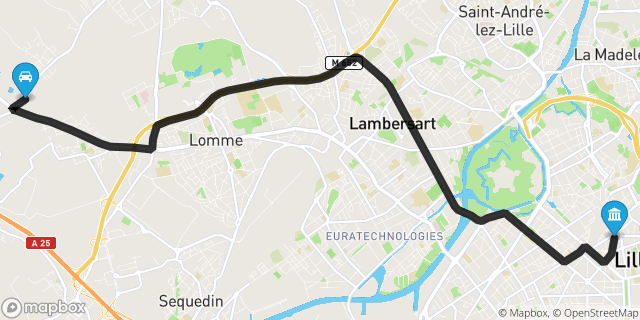 Itinéraire vers Lille