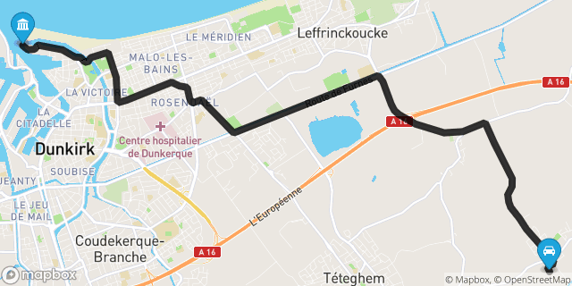Itinéraire vers Dunkerque