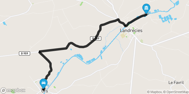 Itinéraire vers Landrecies