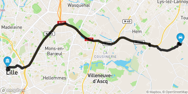 Itinéraire vers Lille