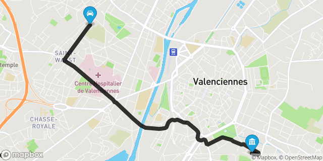 Itinéraire vers Valenciennes