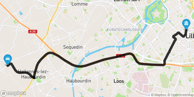 Itinéraire vers Lille