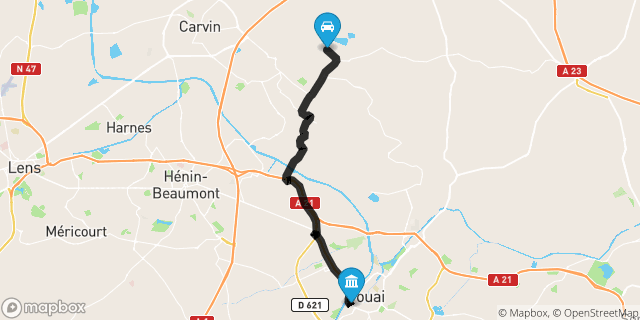 Itinéraire vers Douai