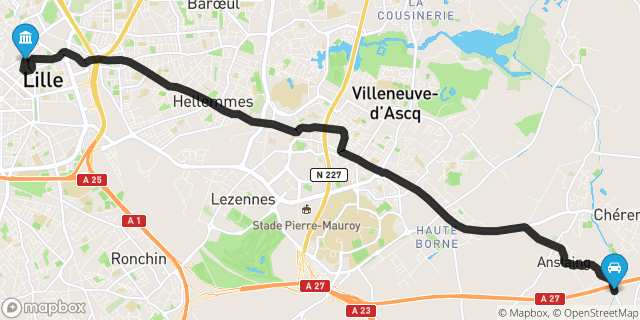 Itinéraire vers Lille