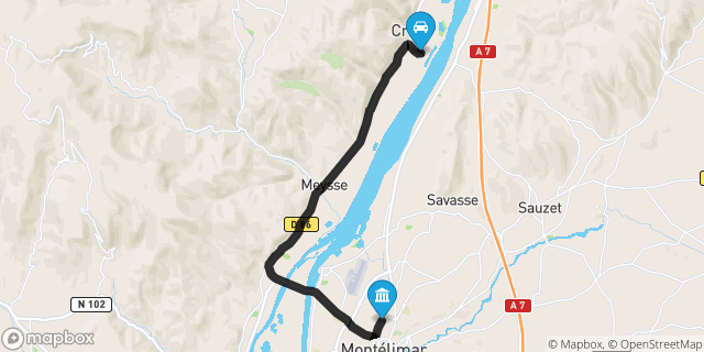 Itinéraire vers Montélimar