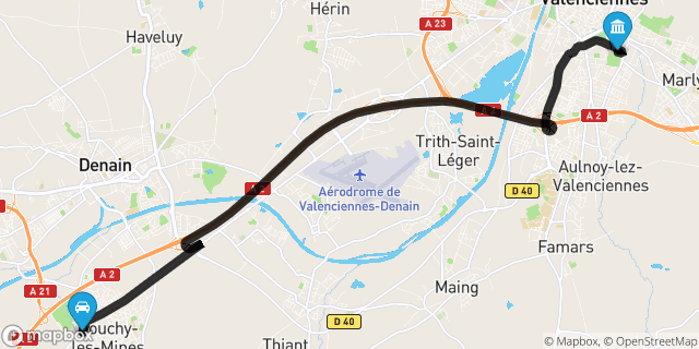 Itinéraire vers Valenciennes