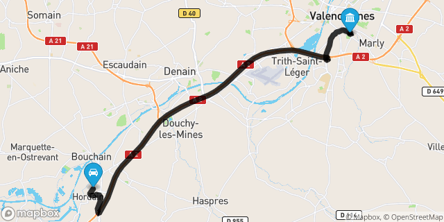Itinéraire vers Valenciennes