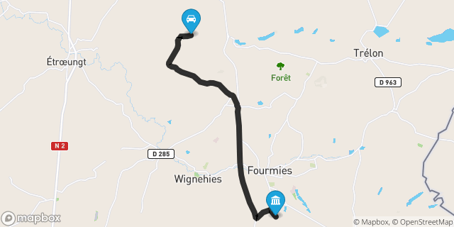 Itinéraire vers Fourmies