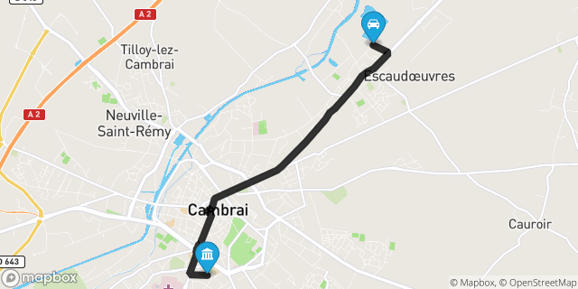 Itinéraire vers Cambrai