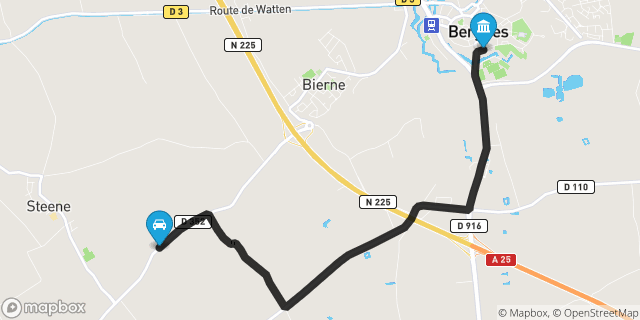 Itinéraire vers Bergues