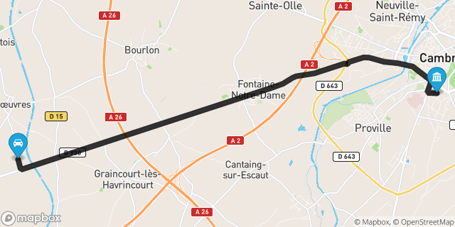 Itinéraire vers Cambrai
